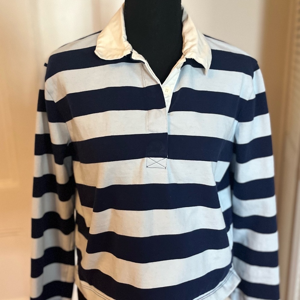J.Crew Blue Rugby Top